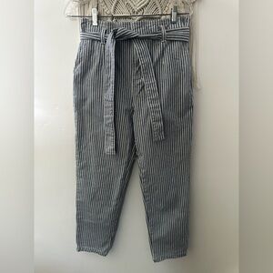 Boden | tapered striped tie front pants